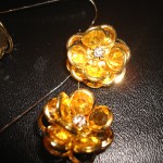 Gold Gem Flower Pins