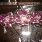 Purple Gem Flower Pins